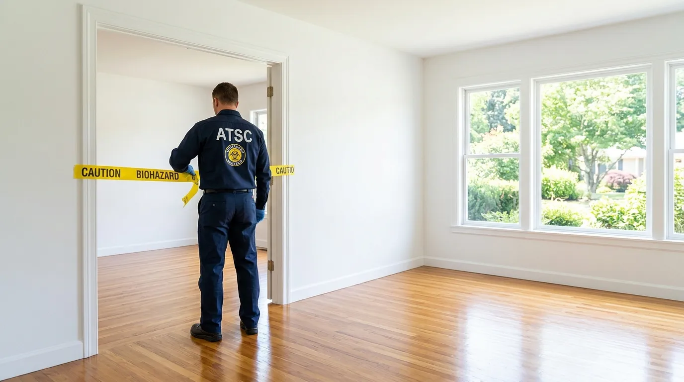 Certified biohazard cleanup crew performing Trauma Scene Cleanup in Canton